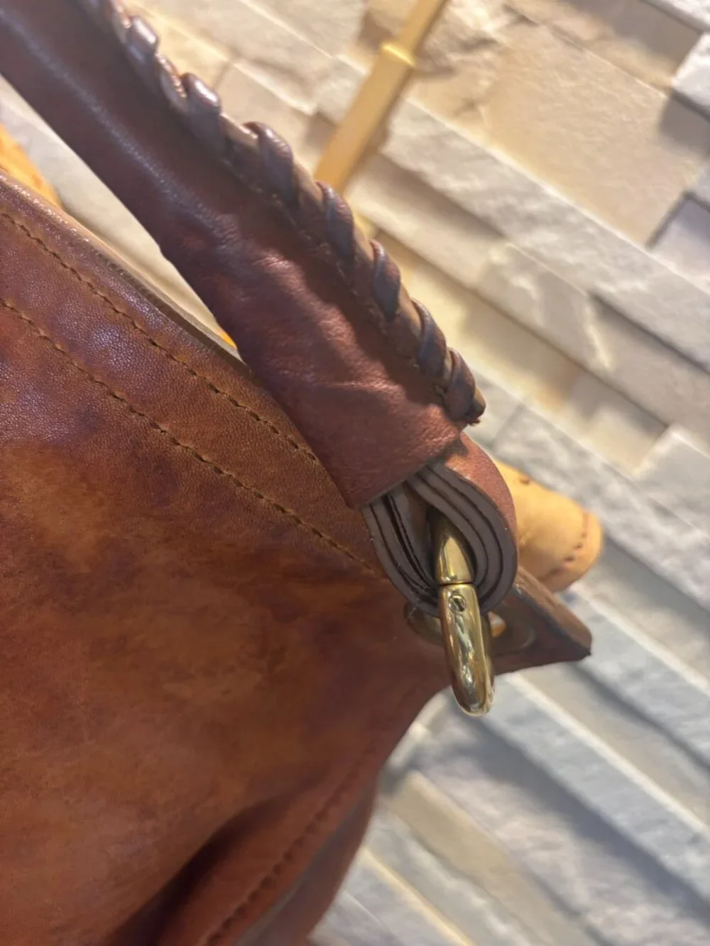 Miu Miu Vintage Ostrich Leather Aviator Hobo Bag Authentic
